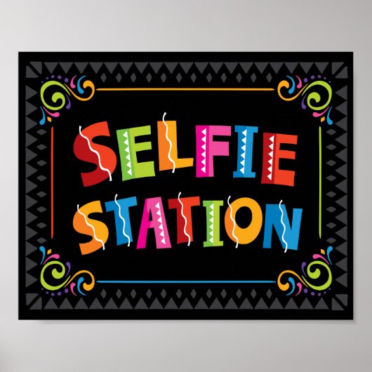 Fiesta SELFIE STATION Party Sign Print ポスター (正面)