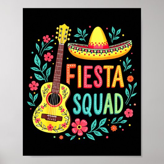 Fiesta squad matching cinco de mayo mexican party ポスター (正面)