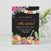 Fiesta, Surprise Birthday, Mexican Fiesta, Any Age 招待状 (スタンド正面)