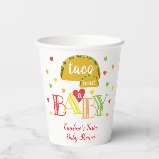Fiesta Tacoカラフルが赤ちゃんシャワーを浴びる 紙コップ (裏面)