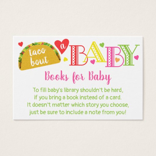 Fiesta Taco赤ちゃんの女の子のシャワーが本を持ってくる (正面)