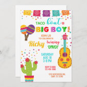 Fiesta taco bout a big boy birthday invitation. 招待状 (正面/裏面)