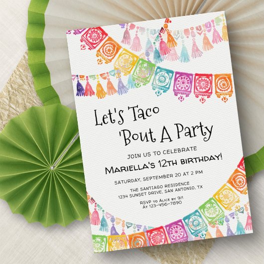 Fiesta Taco Bout Party Birthday Invitation 招待状