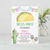 Fiesta tacos girl theme invitation  招待状 (スタンド正面)