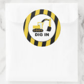 Fiesta temática Construcción y excavadoras ラウンドシール (バッグ)