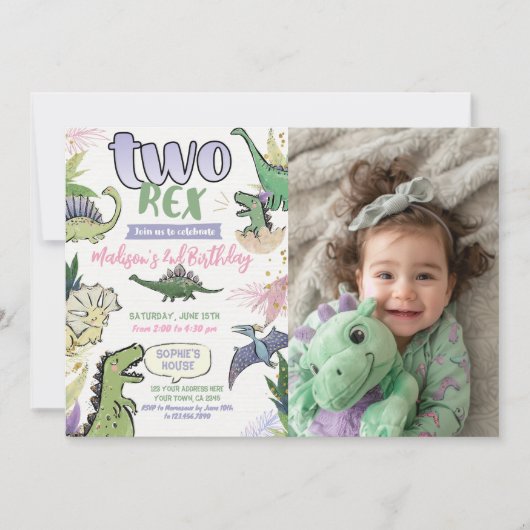Fiesta temática de Dinosaurio 招待状 (正面)
