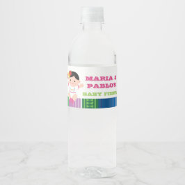 Fiesta Water Bottle Labels，ベビーシャワーガール ペットボトルラベル