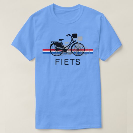 Fiets Bicycle in Dutch in front of Dutch flag Tシャツ (デザイン正面)