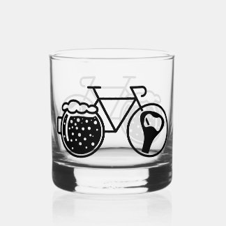 Fiets met bierglas. Flesopener icoon ウイスキーグラス