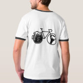 Fiets met bierglas. Flesopener icoon Tシャツ (裏面フル)