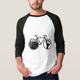 Fiets met bierglas. Flesopener icoon Tシャツ