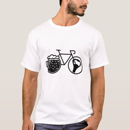 Fiets met bierglas. Flesopener icoon Tシャツ (正面)