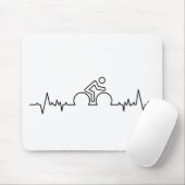 Fiets met hartslag wave. Wielersport, racefiets. マウスパッド (マウス)