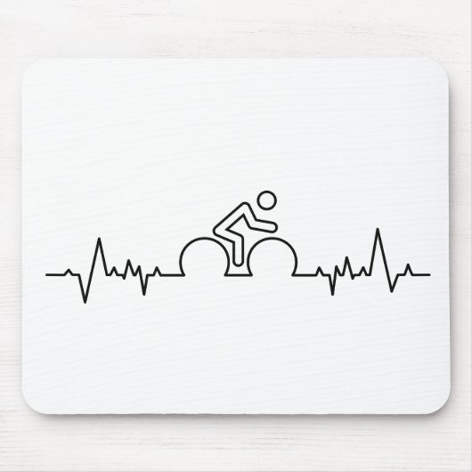 Fiets met hartslag wave. Wielersport, racefiets. マウスパッド (正面)