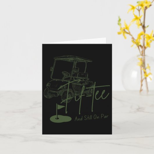 Fif-tee Still On Par 50th Birthday Golfer Golf Lov カード (黄色い花)