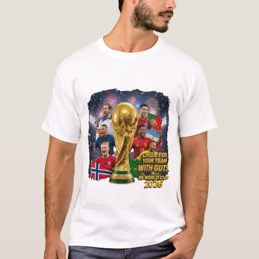 FIFAワールドカップ2026サッカー選手の祝祭Tシャツ Tシャツ (正面)