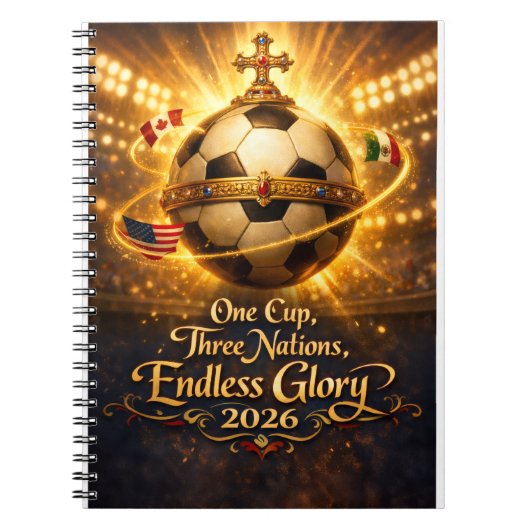 FIFAワールドカップ2026 ホスト国 アメリカ メキシコ カナダ ノートブック (正面)