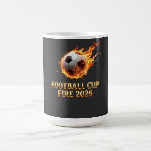 FIFAワールドカップ 2026 炎のサッカーボール コーヒーマグカップ (中央)