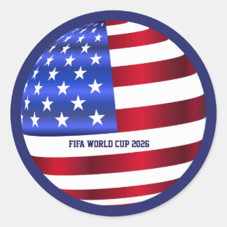 FIFAワールドカップUSA旗 ラウンドシール