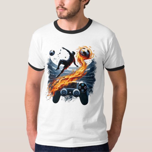 FIFA Soccer Gaming Fire PlayStation Art Tシャツ (正面)