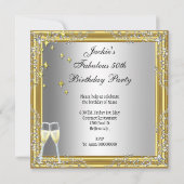 Fifitty 50とファンタスティックな素晴らしい金ゴールドシルバー 招待状 (裏面)