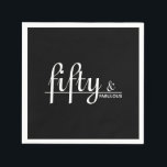 Fifitty & FABULOUSブラック&ホワイト50th Birthday Party スタンダードカクテルナプキン<br><div class="desc">この50歳の誕生日デザイン「fifty & FABULOUS」で特別な人を驚かせる、白いスクリプトタイポグラフィでクラシックブラックで作成。このデザインスイートは、すべての誕生日の集まりをドレスアップする；ほとんどのフォーマル大事な行事に最適だが、控えめな…もっと身なりを整えた事件に相応しい独自のパーティー詳細でパーソナライズこのデザインは簡単に編集…必要に応じて、[編集]メニューを使用して文字の色と背景色を変もし更する。追加の色が利用可能。コーディネートパーティーとギフトアイテムをミックスしてマッチでき、素晴らしい50th誕生日パーティーお祝い!</div>