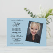 Fifitty & FABULOUSブルーフローラフォトバースデーパーティー 招待状 (スタンド正面)
