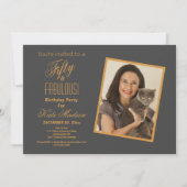 Fifitty & FABULOUS金ゴールド&Peter 50thバースデーパーティー 招待状 (正面)