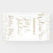 Fifiture & Faborousパーティーウェルカム金ゴールドとホワイト 横断幕 (横)