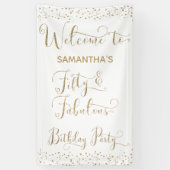 Fifiture & Faborousパーティーウェルカム金ゴールドとホワイト 横断幕 (縦)