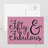 Fifiture & Fabulous誕生日、ブラックタイポグラフィ(48) ポストカード (正面/裏面)
