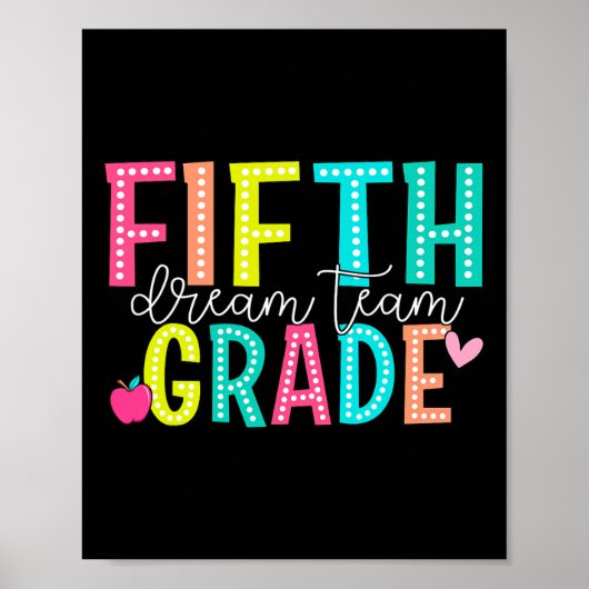 Fifth Grade Dream Team Back To School 5th Grade Te ポスター (正面)