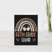 Fifth Grade Squad Boho Rainbow Back To School Teac カード (正面)