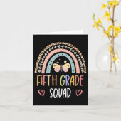 Fifth Grade Squad Boho Rainbow Back To School Teac カード (黄色い花)