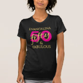 Fiftieth Birthday Custom Name 50 and Fabulous Tシャツ (正面)