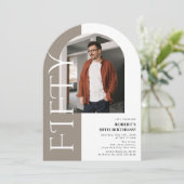 FIFTY ミニマル Arch Photo 50誕生日 招待状 (スタンド正面)