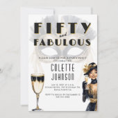 Fifty and Fabulous 1920s Birthday 招待状 (正面)