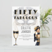 Fifty and Fabulous 1920s Birthday 招待状 (スタンド正面)