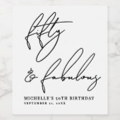 Fifty And Fabulous 50th Birthday Party ワインラベル (シングルラベル)