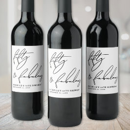 Fifty And Fabulous 50th Birthday Party ワインラベル