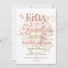 Fifty and Fabulous 50th Birthday Party 招待状