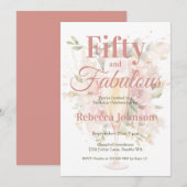 Fifty and Fabulous 50th Birthday Party 招待状 (正面/裏面)