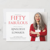 Fifty and Fabulous 50th Birthday Party 招待状 (正面)