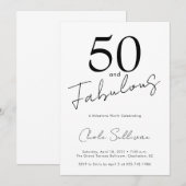 Fifty and Fabulous 50th Birthday Party 招待状 (正面/裏面)