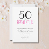 Fifty and Fabulous 50th Birthday Party  招待状