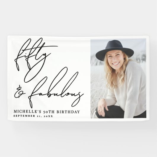 Fifty And Fabulous 50th Birthday Party 横断幕 (横)