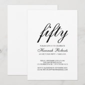 Fifty and Fabulous Black 50th Birthday Party  招待状 (正面/裏面)