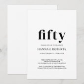 Fifty and Fabulous Black 50th Birthday Party  招待状 (正面/裏面)