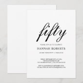 Fifty and Fabulous Black 50th Birthday Party  招待状 (正面/裏面)