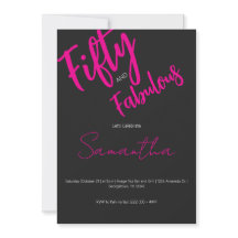 Fifty and Fabulous Black Script 50th Birthday
